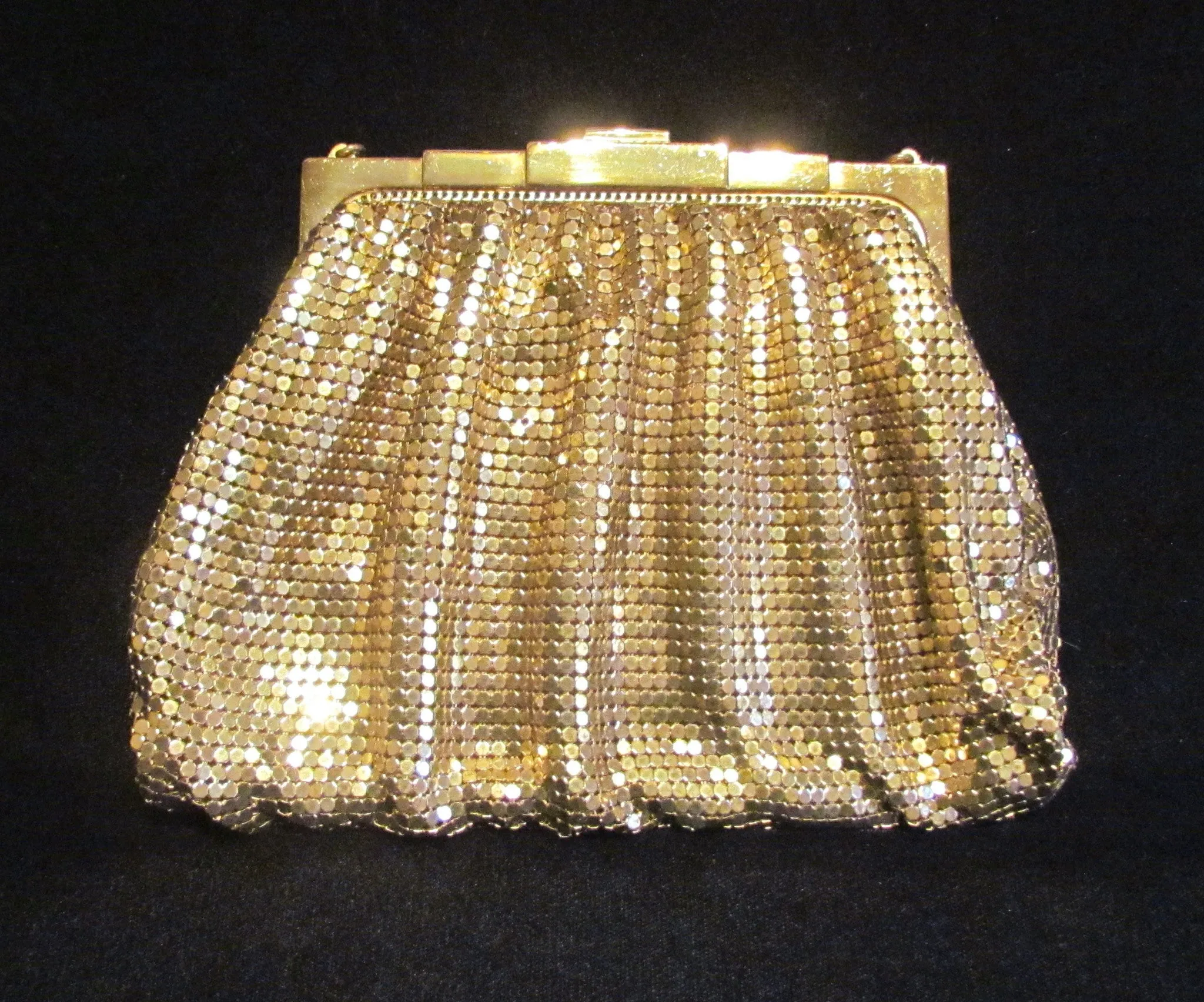 1930s Whiting Davis Gold Mesh Purse Art Deco Purse Vintage Wedding Bridal Formal Evening Bag