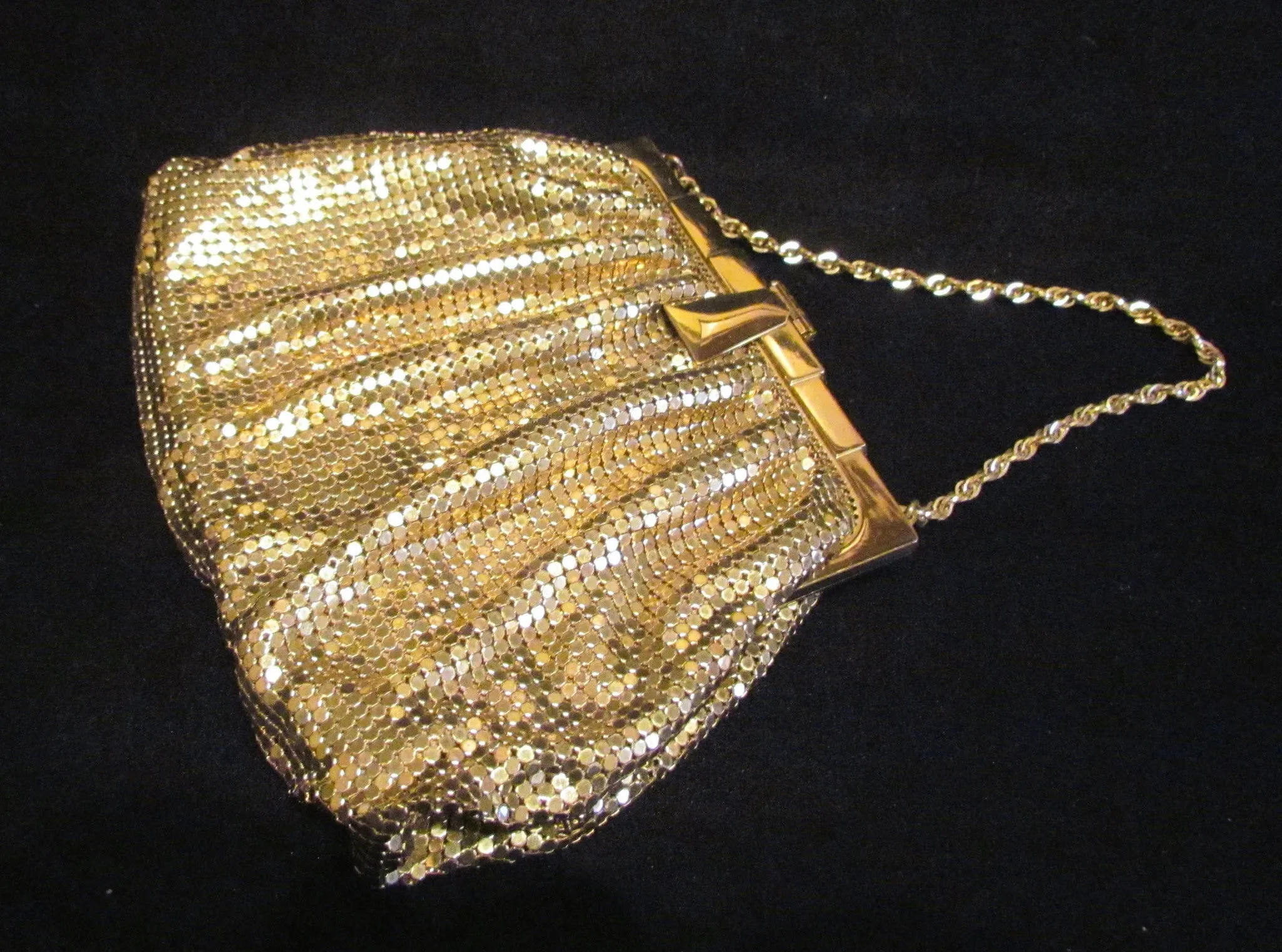 1930s Whiting Davis Gold Mesh Purse Art Deco Purse Vintage Wedding Bridal Formal Evening Bag