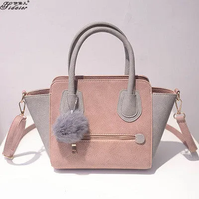 2016 Spring Smiley PU Leather Tote Bag Women Trapeze Fashion Designer Handbags High Quality Ladies Bags Vintage Crossbody Bags