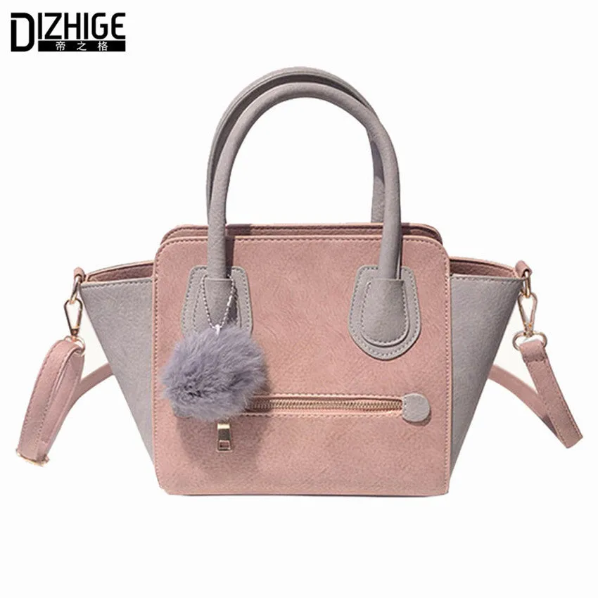 2016 Spring Smiley PU Leather Tote Bag Women Trapeze Fashion Designer Handbags High Quality Ladies Bags Vintage Crossbody Bags