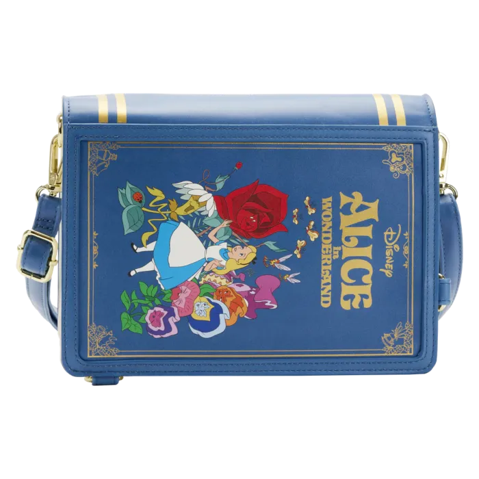 6" Disney : Alice in Wonderland - Book Convertible Faux Leather Crossbody Backpack Bag Loungefly