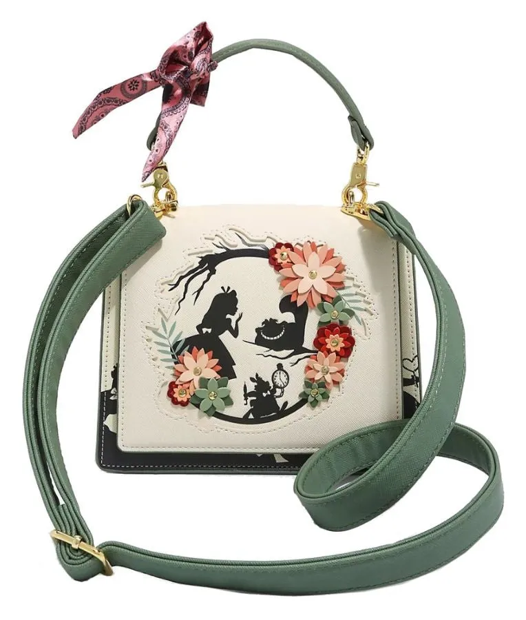 7" Disney : Alice In Wonderland - Silhouettes Faux Leather Crossbody Bag Loungefly BoxLunch Exclusive