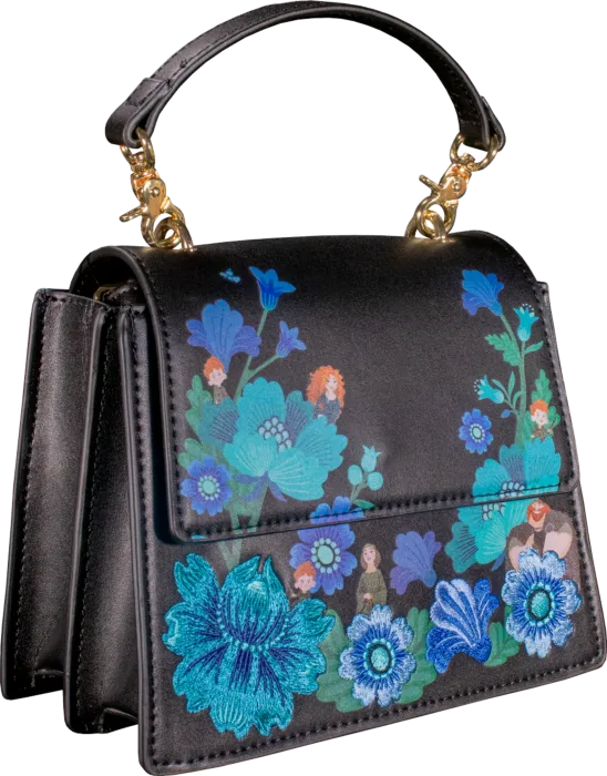 7" Disney : Brave - Floral Faux Leather Crossbody Bag Loungefly BoxLunch Exclusive