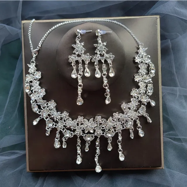 Affordable Bridal Jewelry Sets of Necklace-Earrings for Weddings-Quinceañera-Evening Events