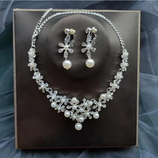 Affordable Bridal Jewelry Sets of Necklace-Earrings for Weddings-Quinceañera-Evening Events