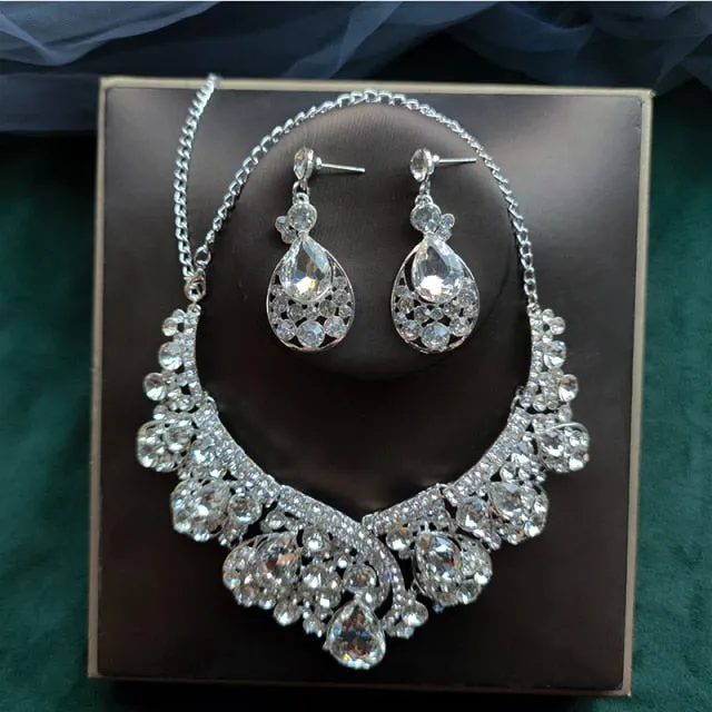 Affordable Bridal Jewelry Sets of Necklace-Earrings for Weddings-Quinceañera-Evening Events