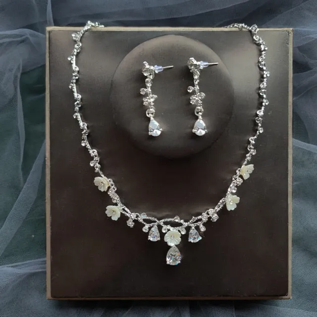 Affordable Bridal Jewelry Sets of Necklace-Earrings for Weddings-Quinceañera-Evening Events