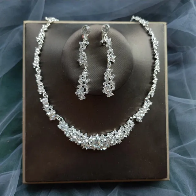 Affordable Bridal Jewelry Sets of Necklace-Earrings for Weddings-Quinceañera-Evening Events