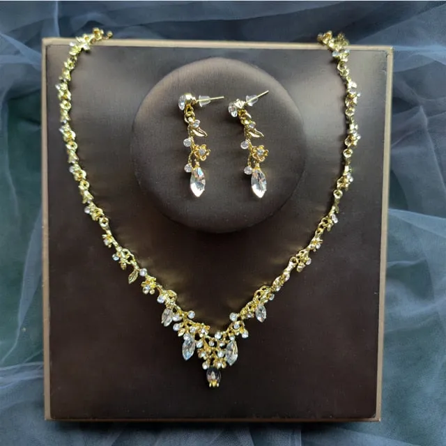 Affordable Bridal Jewelry Sets of Necklace-Earrings for Weddings-Quinceañera-Evening Events