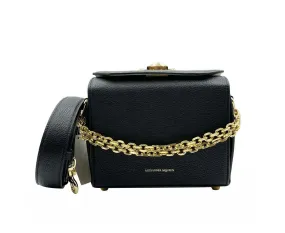 Alexander McQueen Women's Black Leather Box 19 With Gold Hardware Crossbody Bag 479766 1000