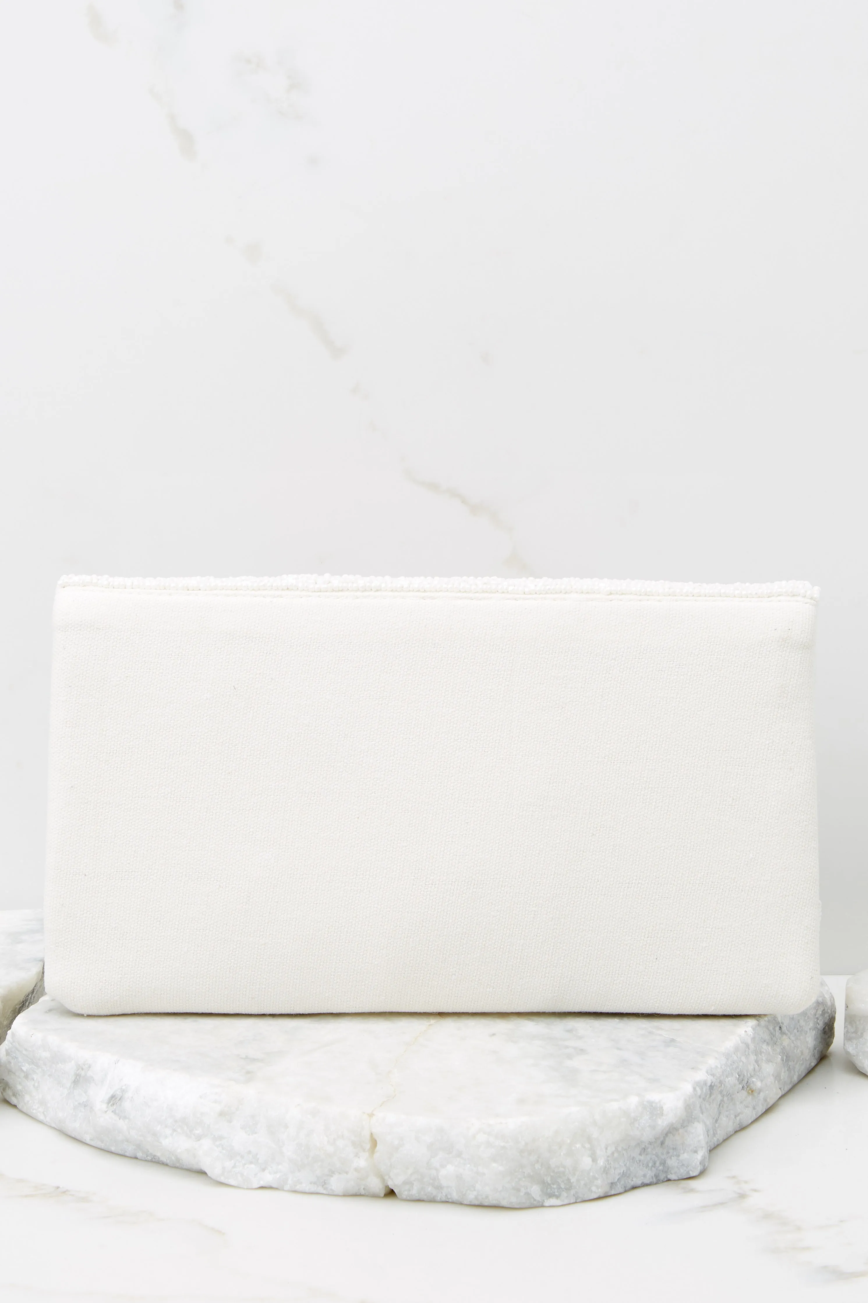 All You Need White Multi Beaded Clutch