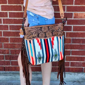 American Darling Multi Colored Blanket Fringe Crossbody