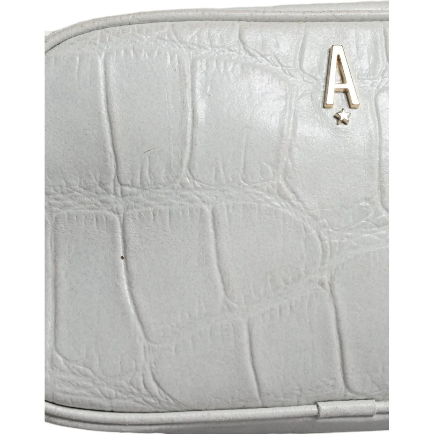 Aniye By White Croc Print Leather Crossbody Sling Bag