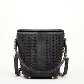 Anna Woven Leather Bag Black