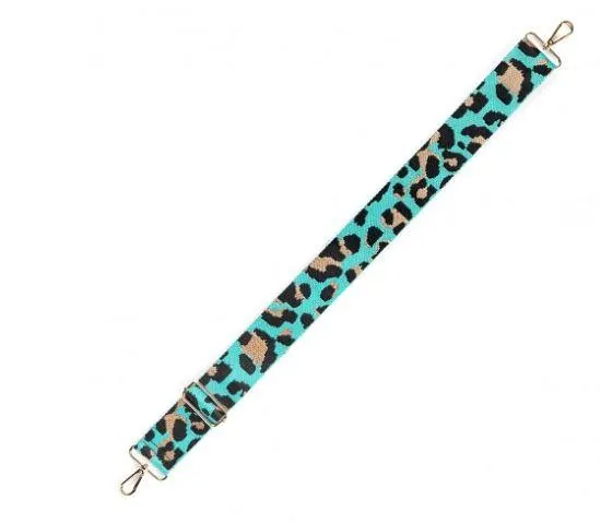 Aqua Leopard Purse Strap