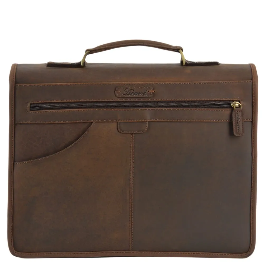 Ashwood Hammersmith Mens Triple Gusset Heavy Duty Leather Briefcase