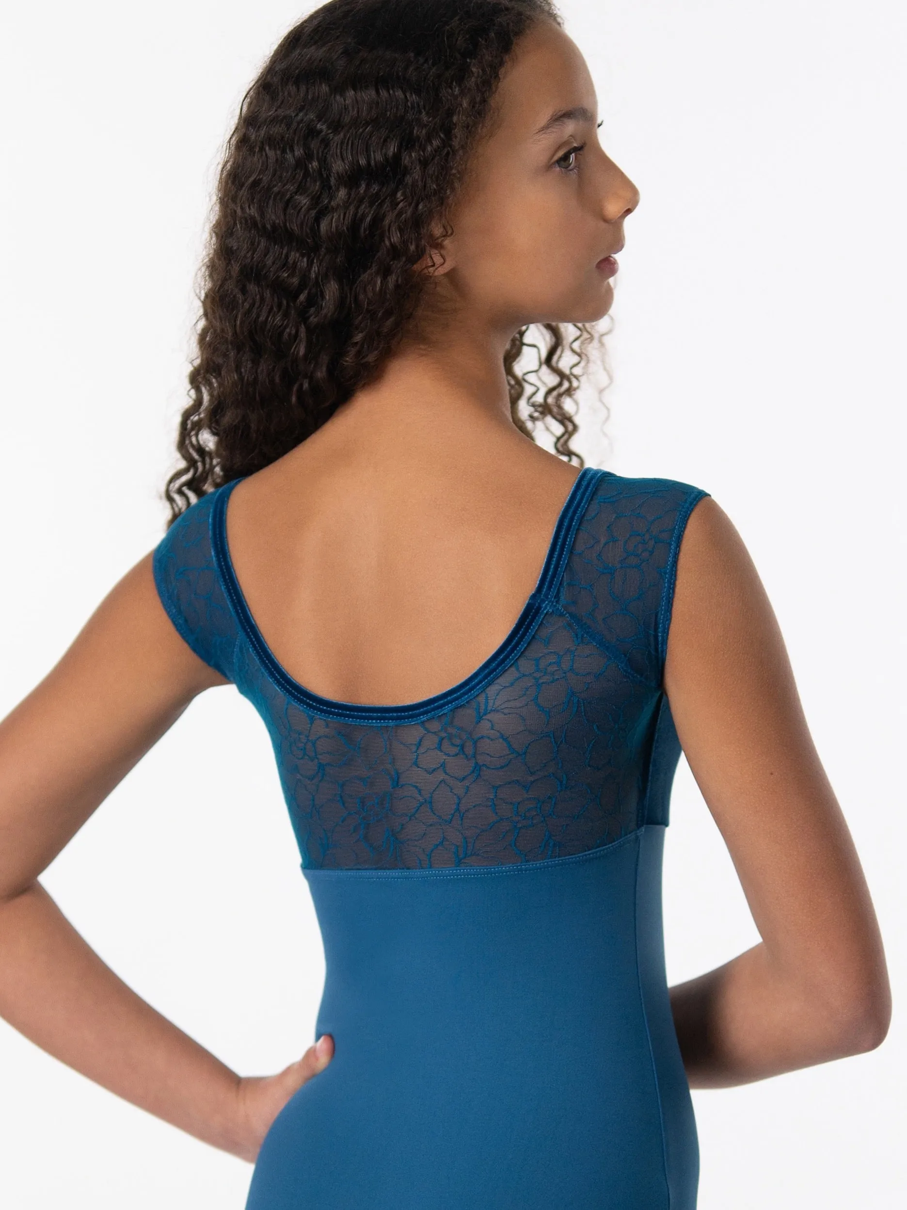 Autumn Canopy Empire Cap Sleeve Leotard