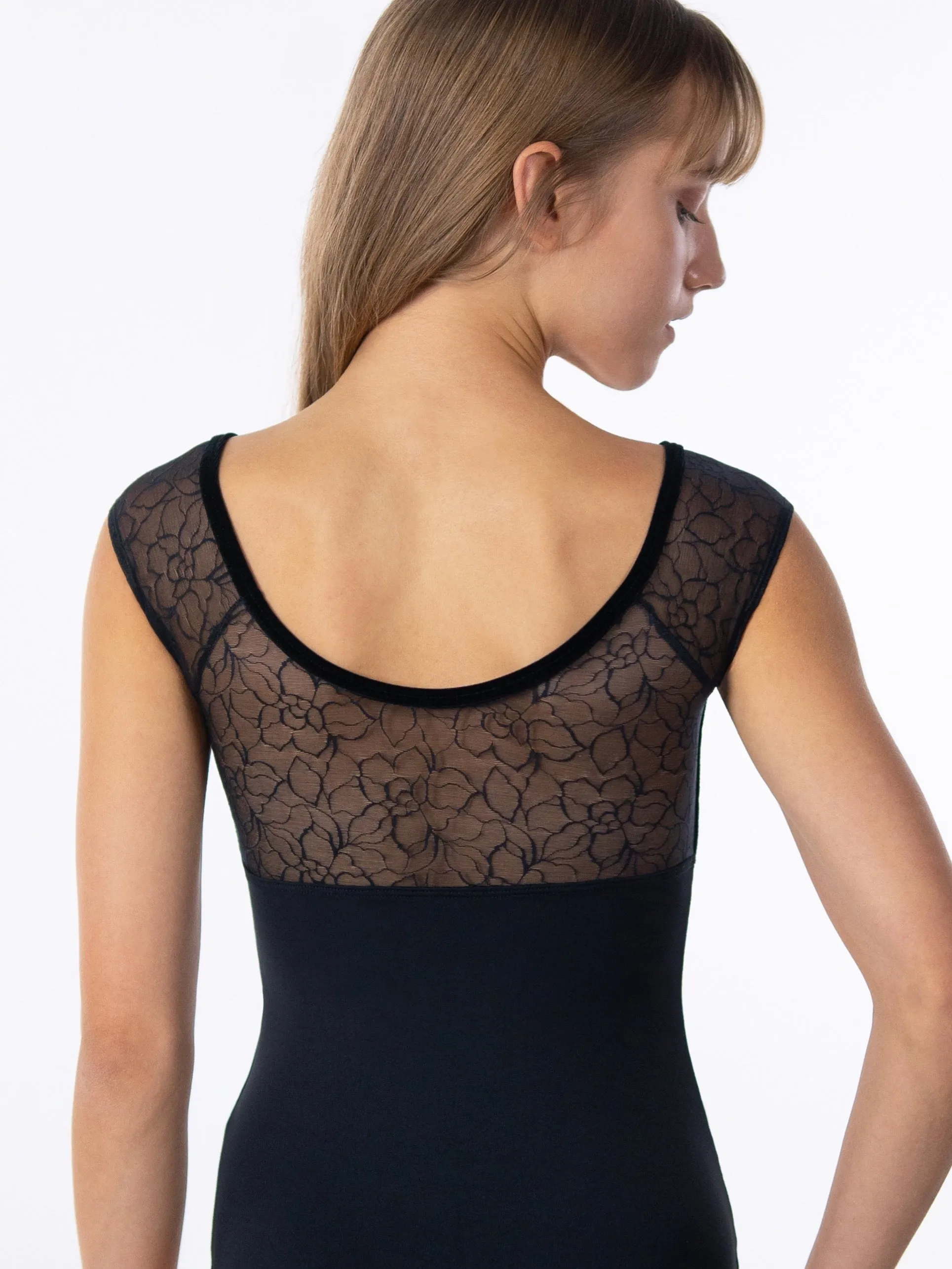 Autumn Canopy Empire Cap Sleeve Leotard