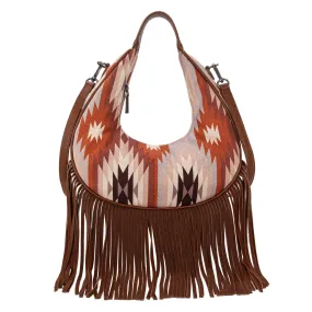 Aztec Fringe Hobo - Brown