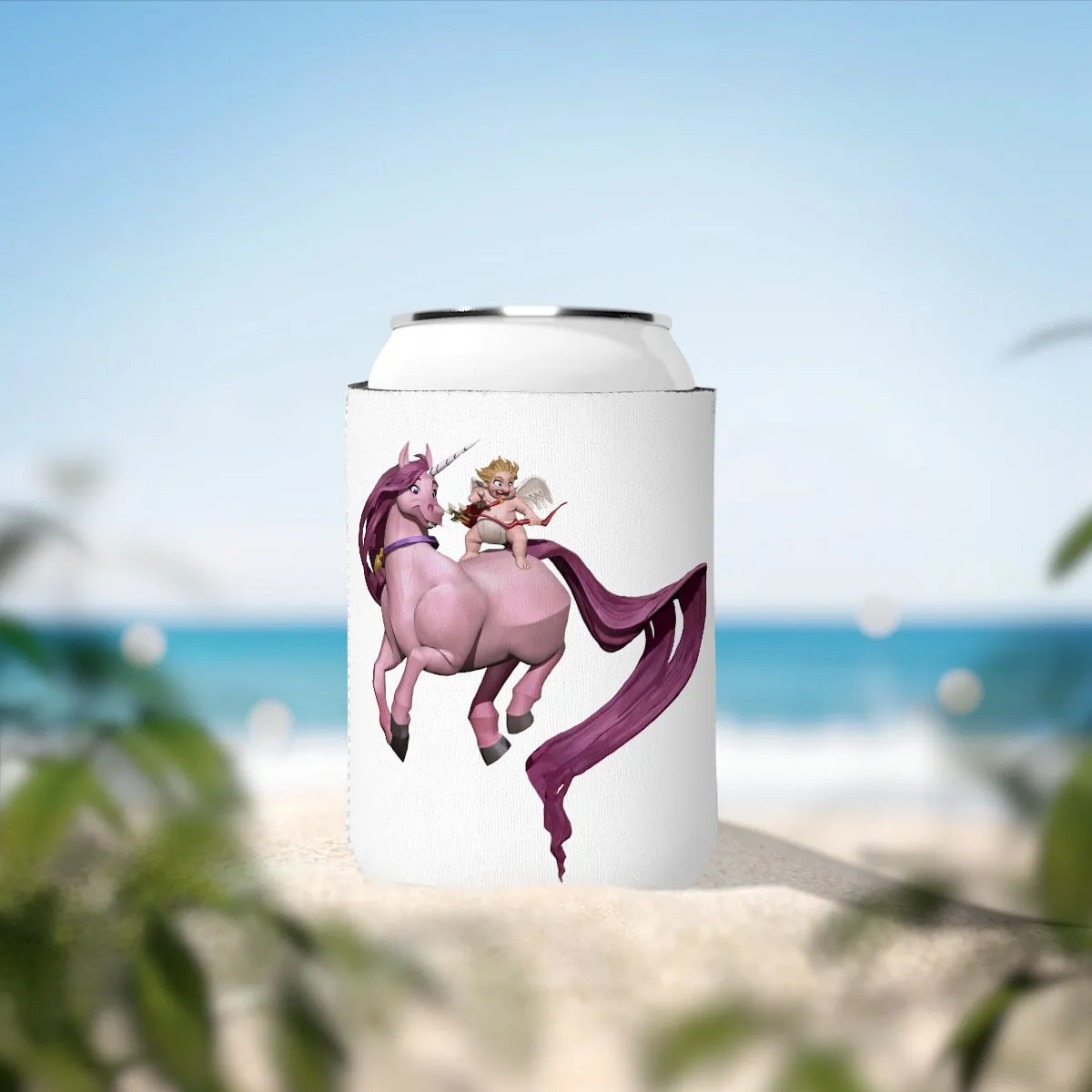 Baby Cupid and Horse Can Cooler Sleeve