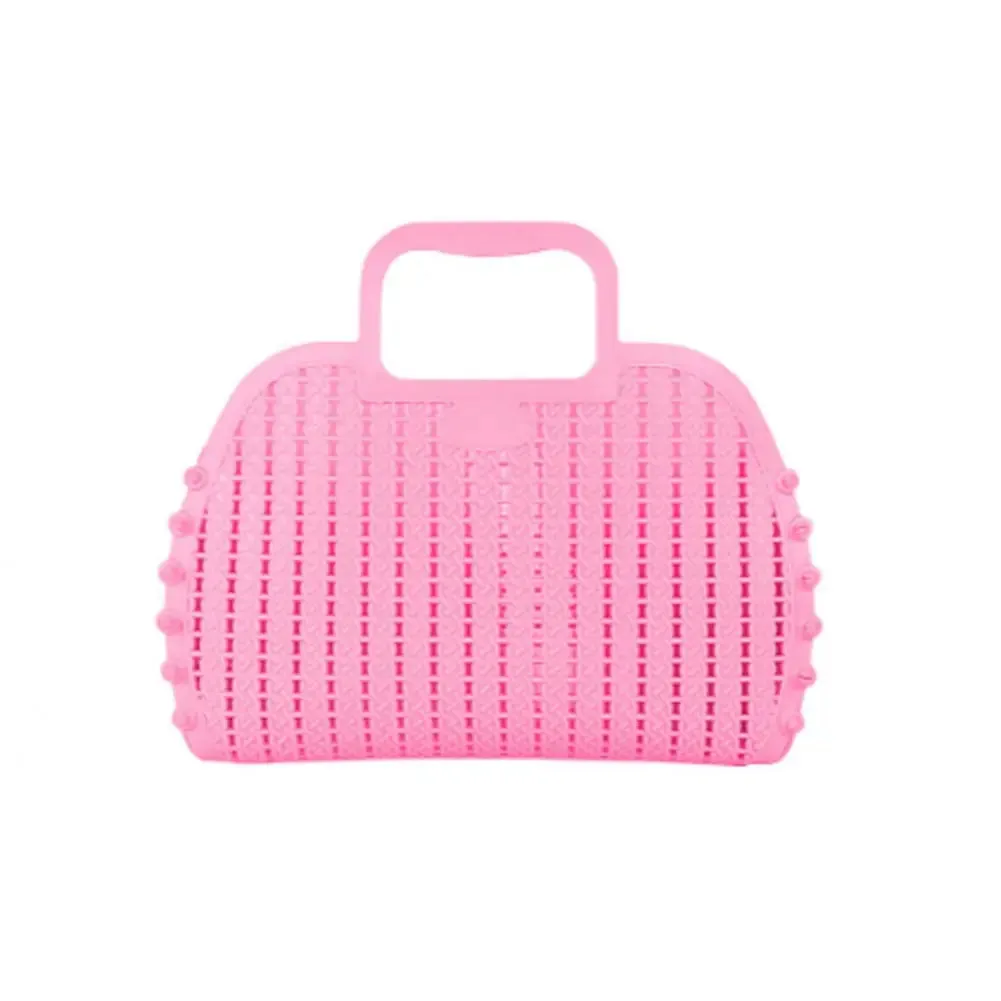 Baby Pink Foldable Mini Plastic Women's Tote Bag