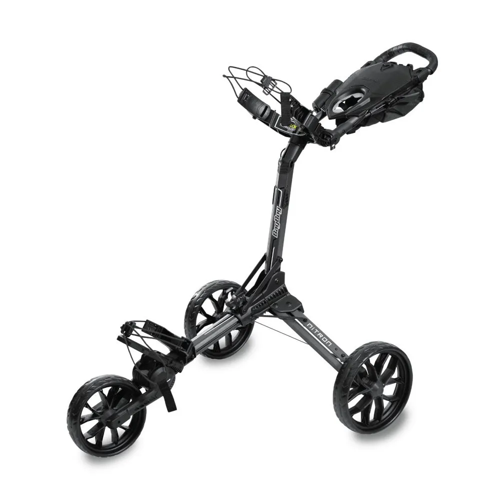 BagBoy Nitron Auto Open 3-Wheel Push Trolley - Graphite/Charcoal