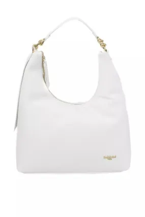 Baldinini Trend Chic White Shoulder Bag with Golden Women's Accents