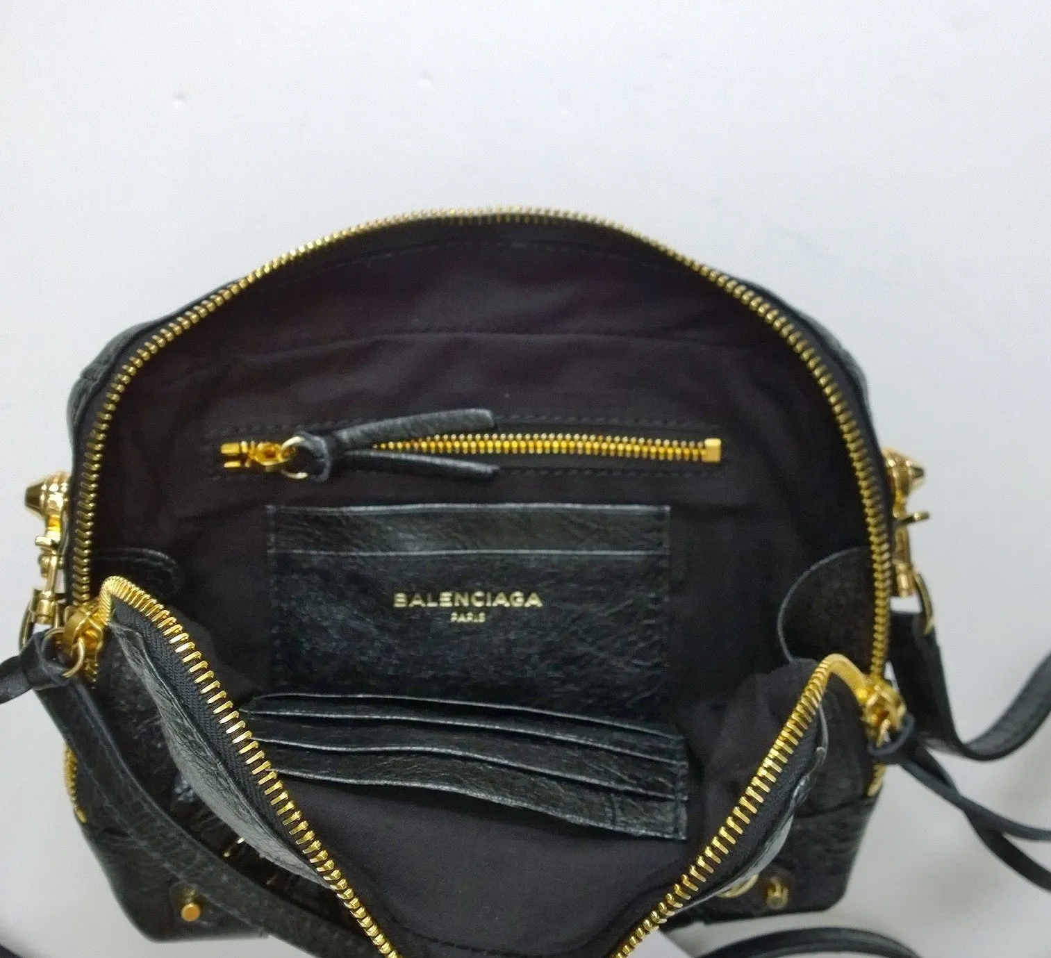 Balenciaga City Reporter Crossbody Chain Bag in Black Leather New