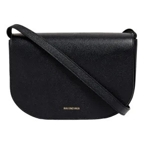 Balenciaga Ville Day Navy Grained Leather Shoulder Bag