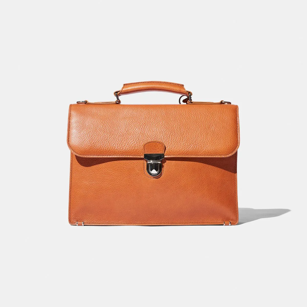 Baron - Small Briefcase TAN GRAIN LEATHER