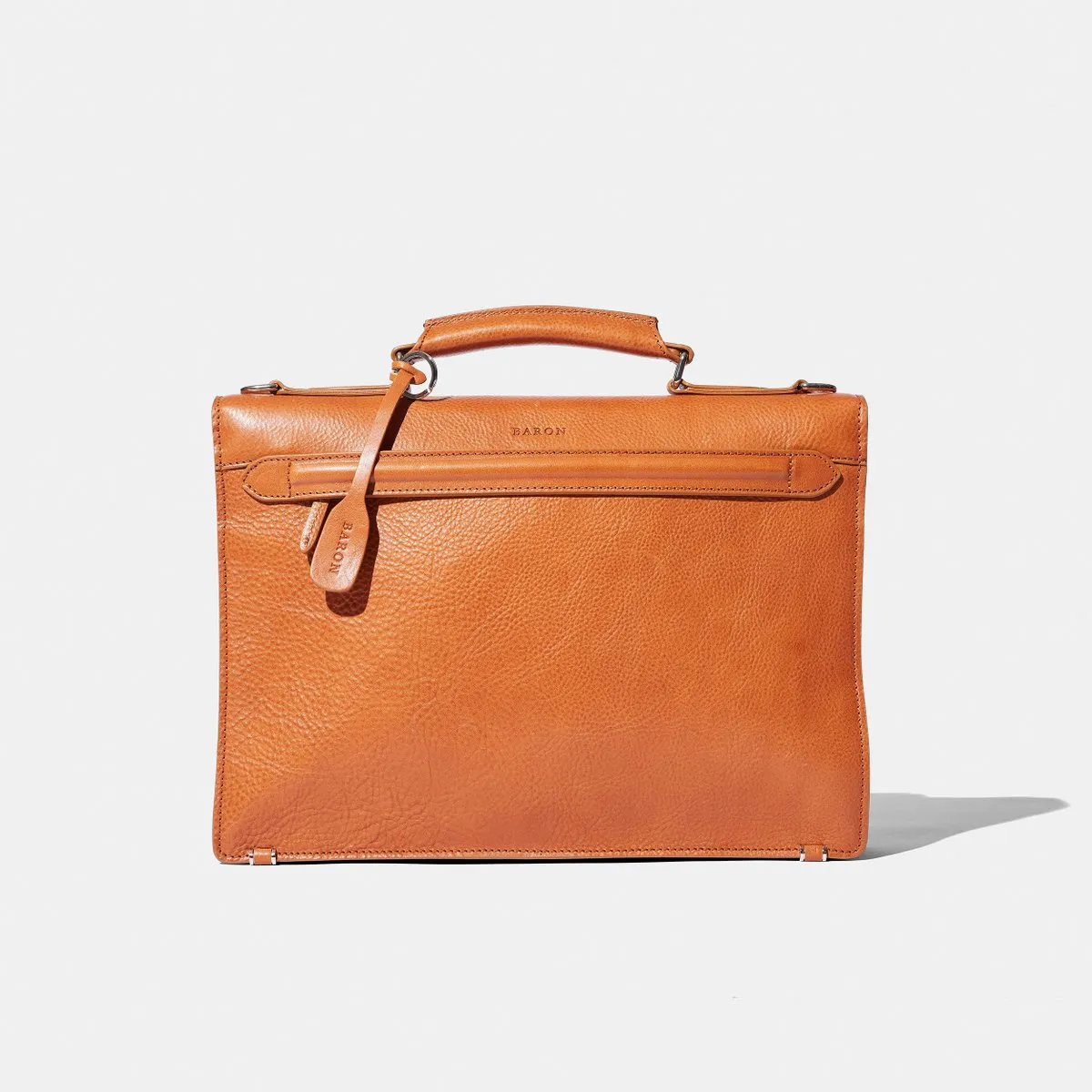 Baron - Small Briefcase TAN GRAIN LEATHER