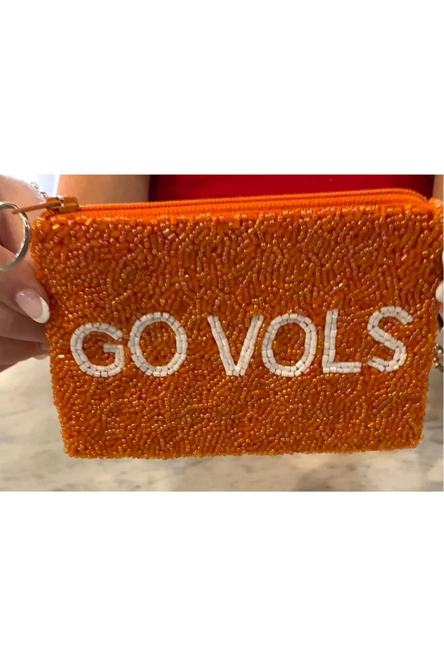 Beaded Small Coin Purse Go Vols