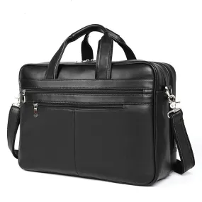 Black Genine Leather Business Briefcase 7319