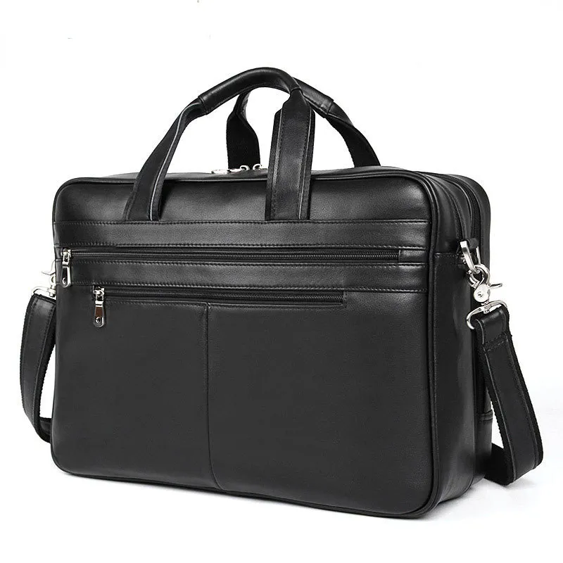 Black Genine Leather Business Briefcase 7319