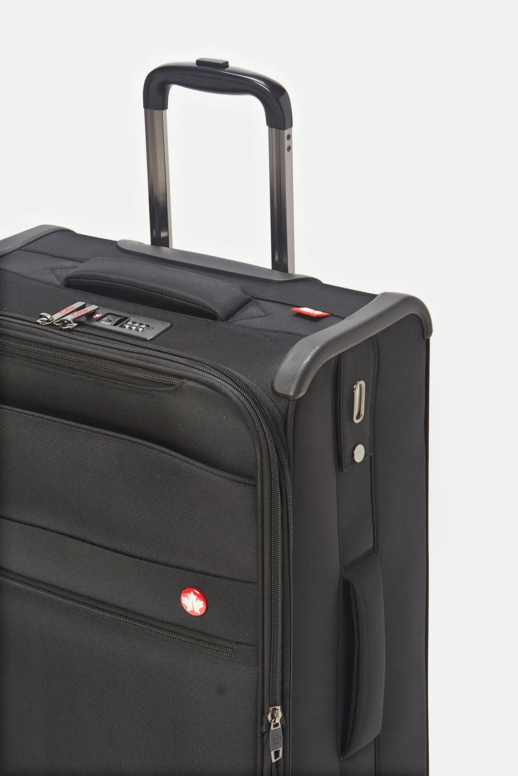 Black Soft Trolley Luggage (24 Inch)