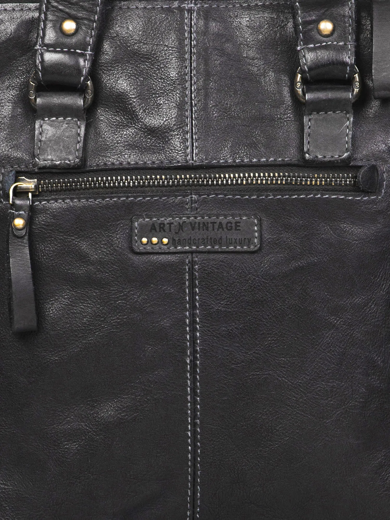 Black Veg Tanned Washed Leather Crossbody Bag