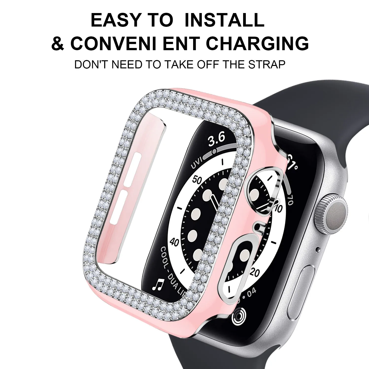 Bling Bumper Case for Apple Watch-Pink