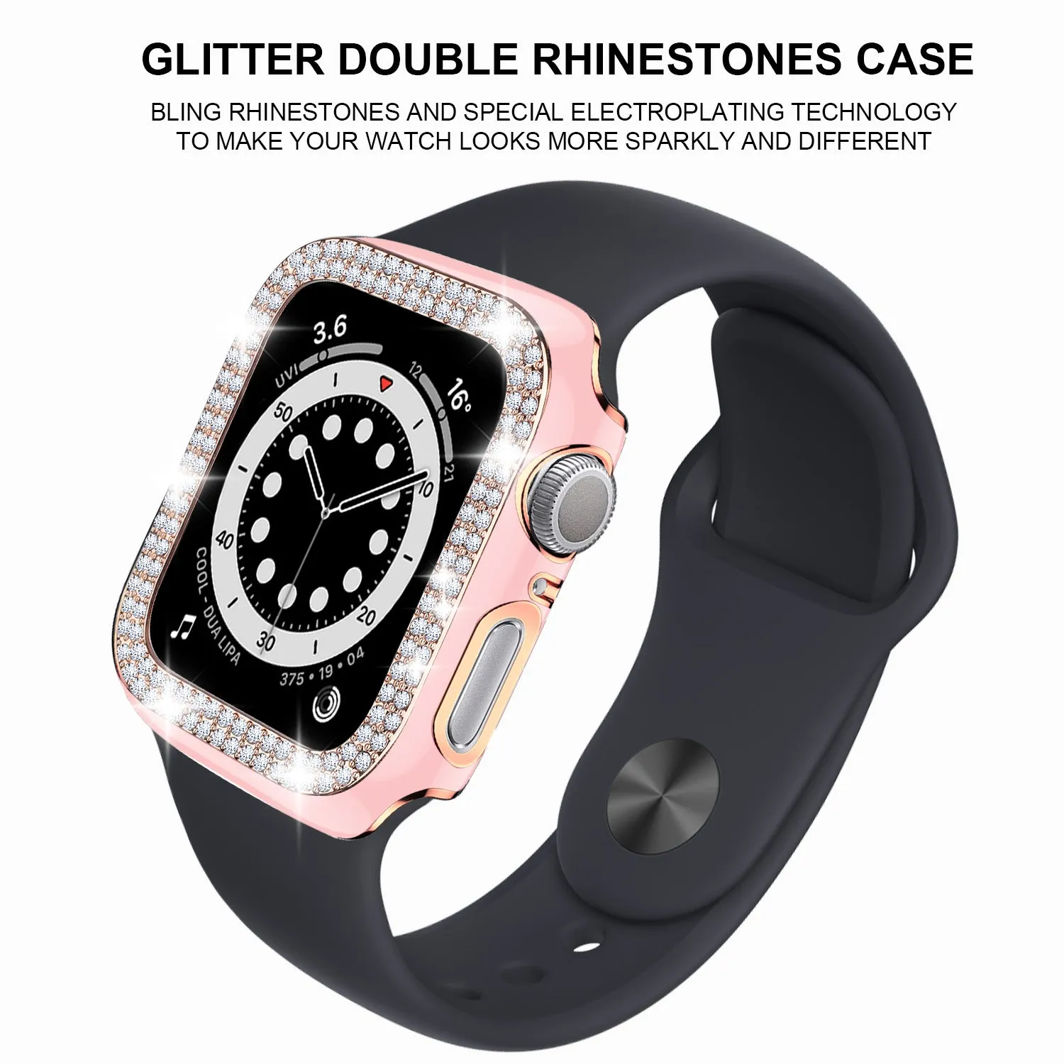 Bling Bumper Case for Apple Watch-Pink