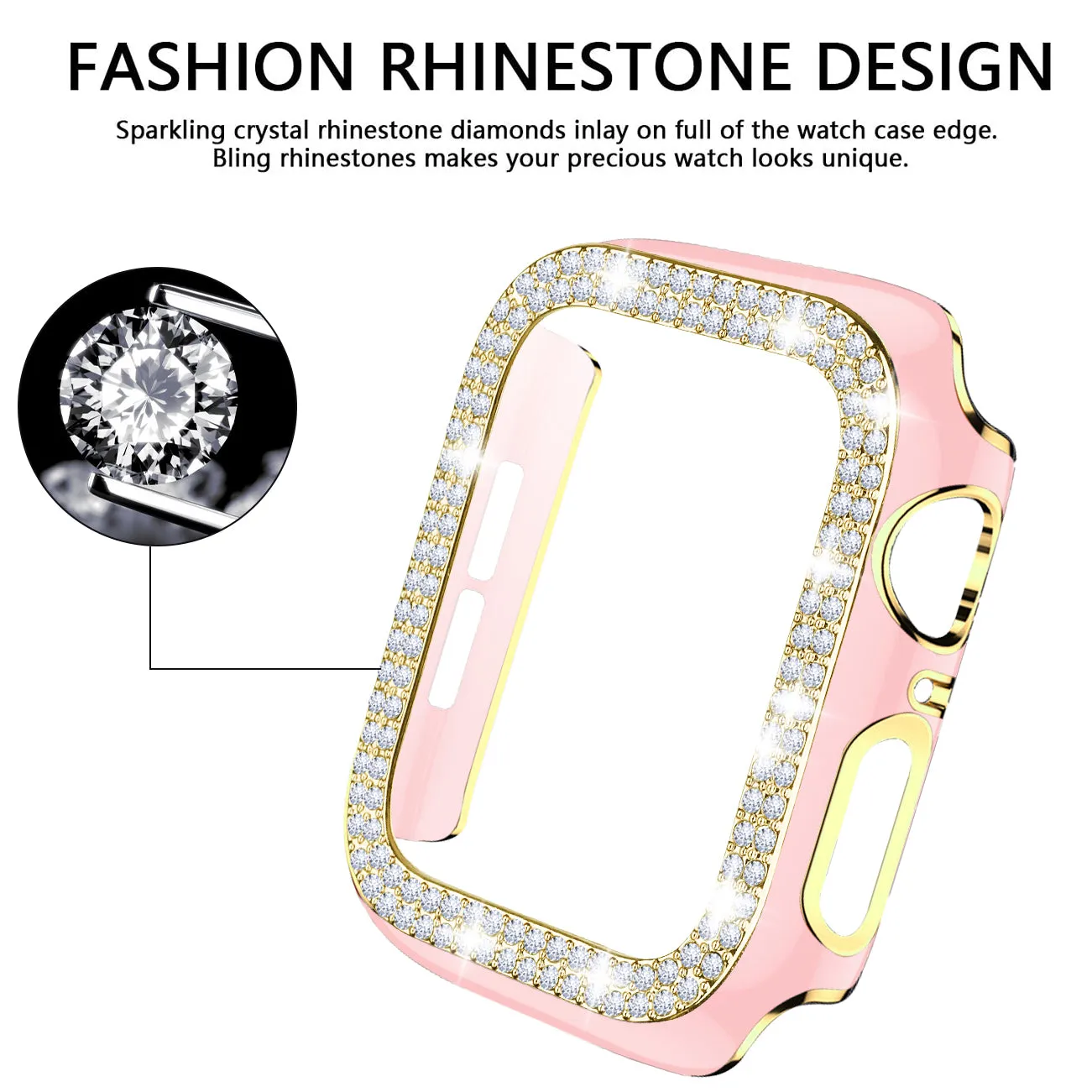 Bling Bumper Case for Apple Watch-Pink