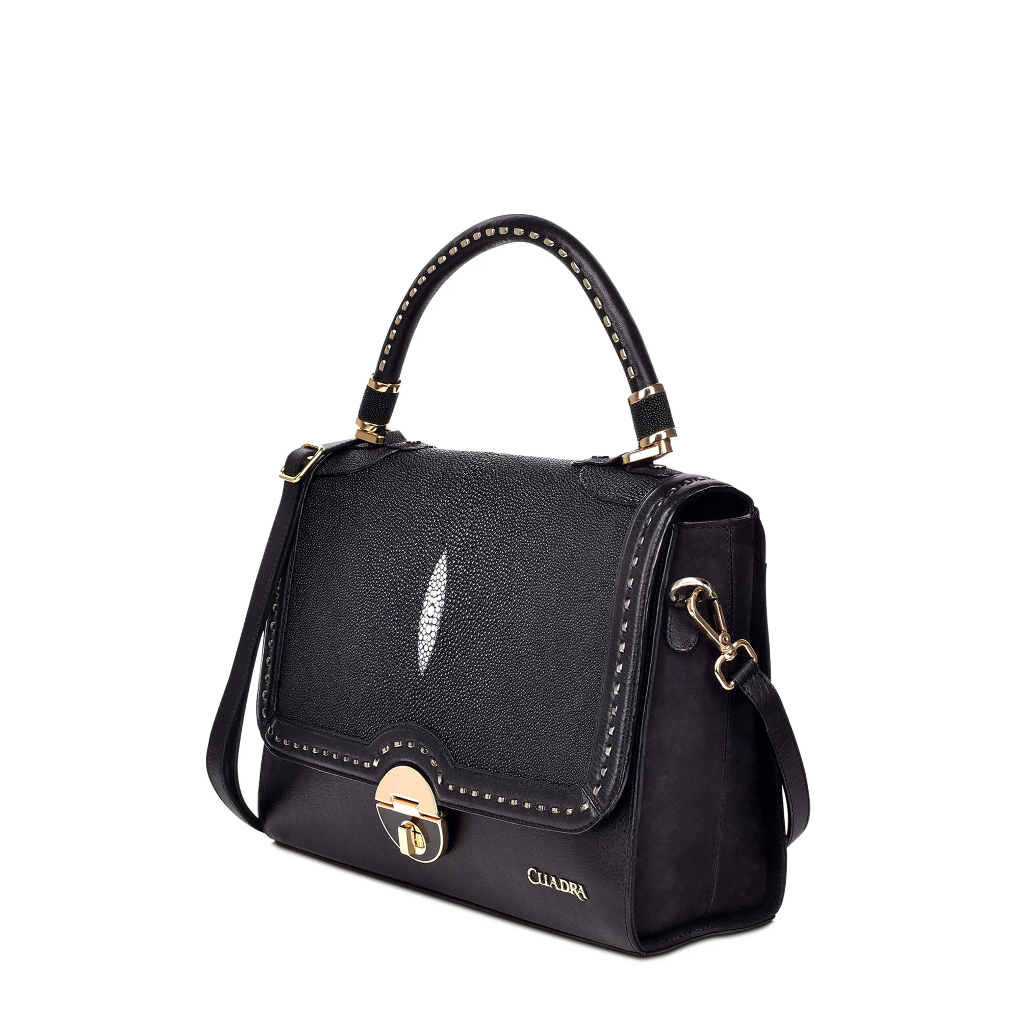 BO376MA - Cuadra black fashion stingray leather ladies purse handbag for women