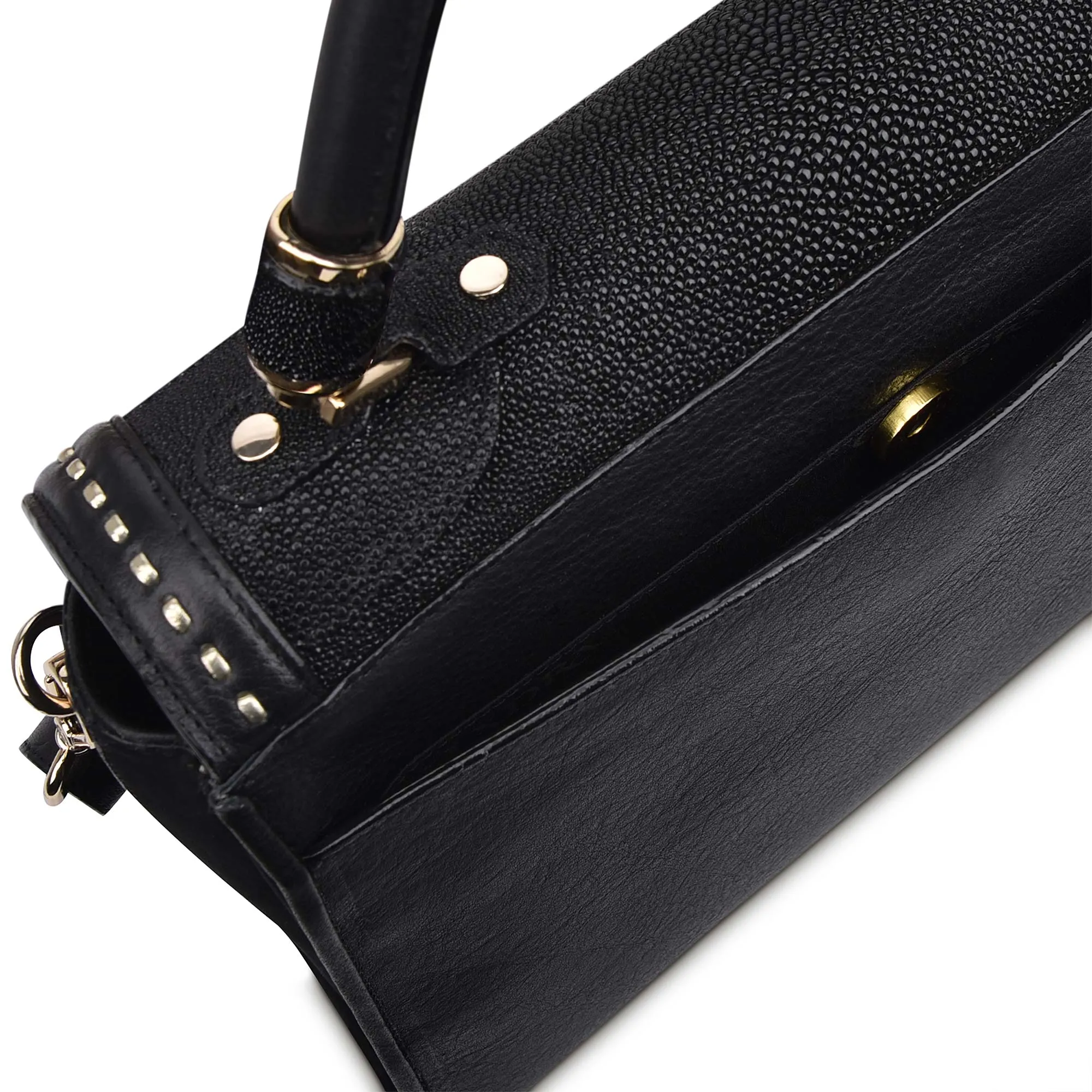 BO376MA - Cuadra black fashion stingray leather ladies purse handbag for women