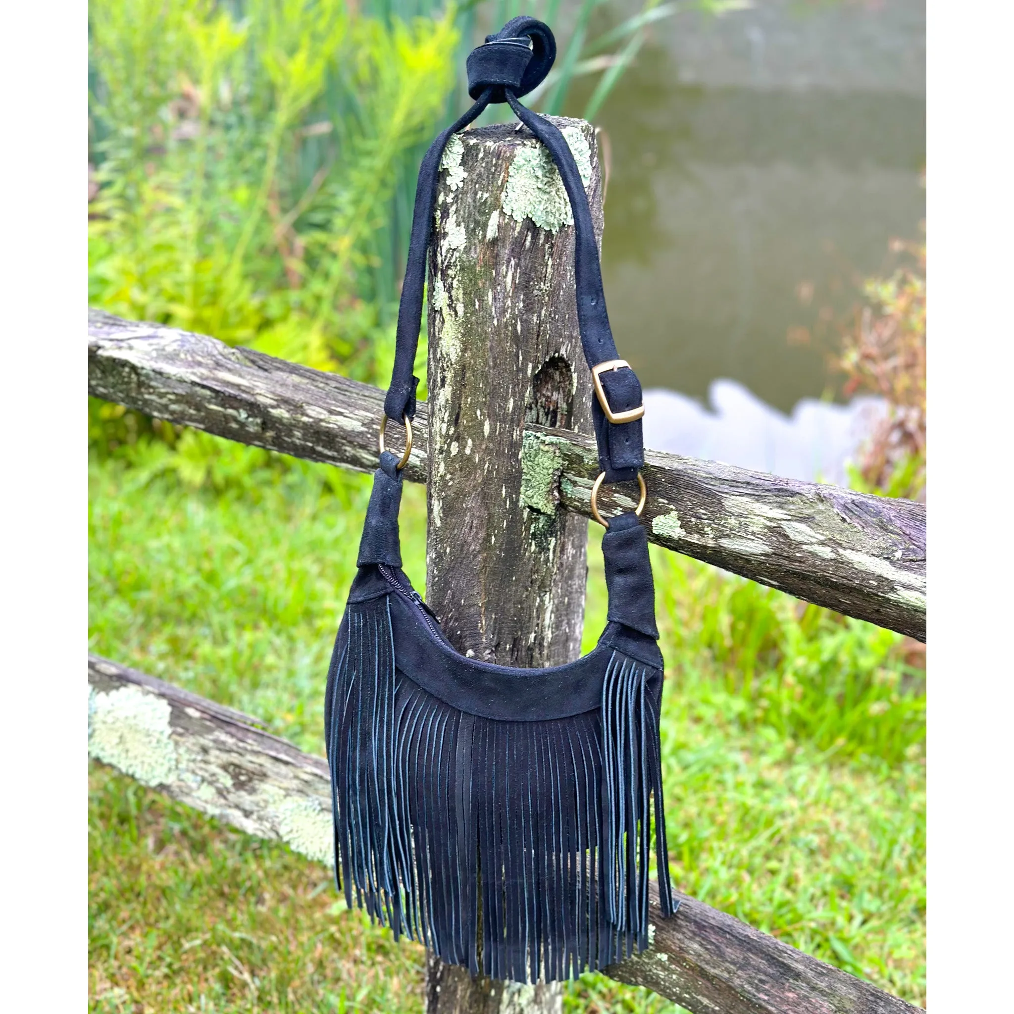 Bohemian Suede Fringe Shoulder Bag