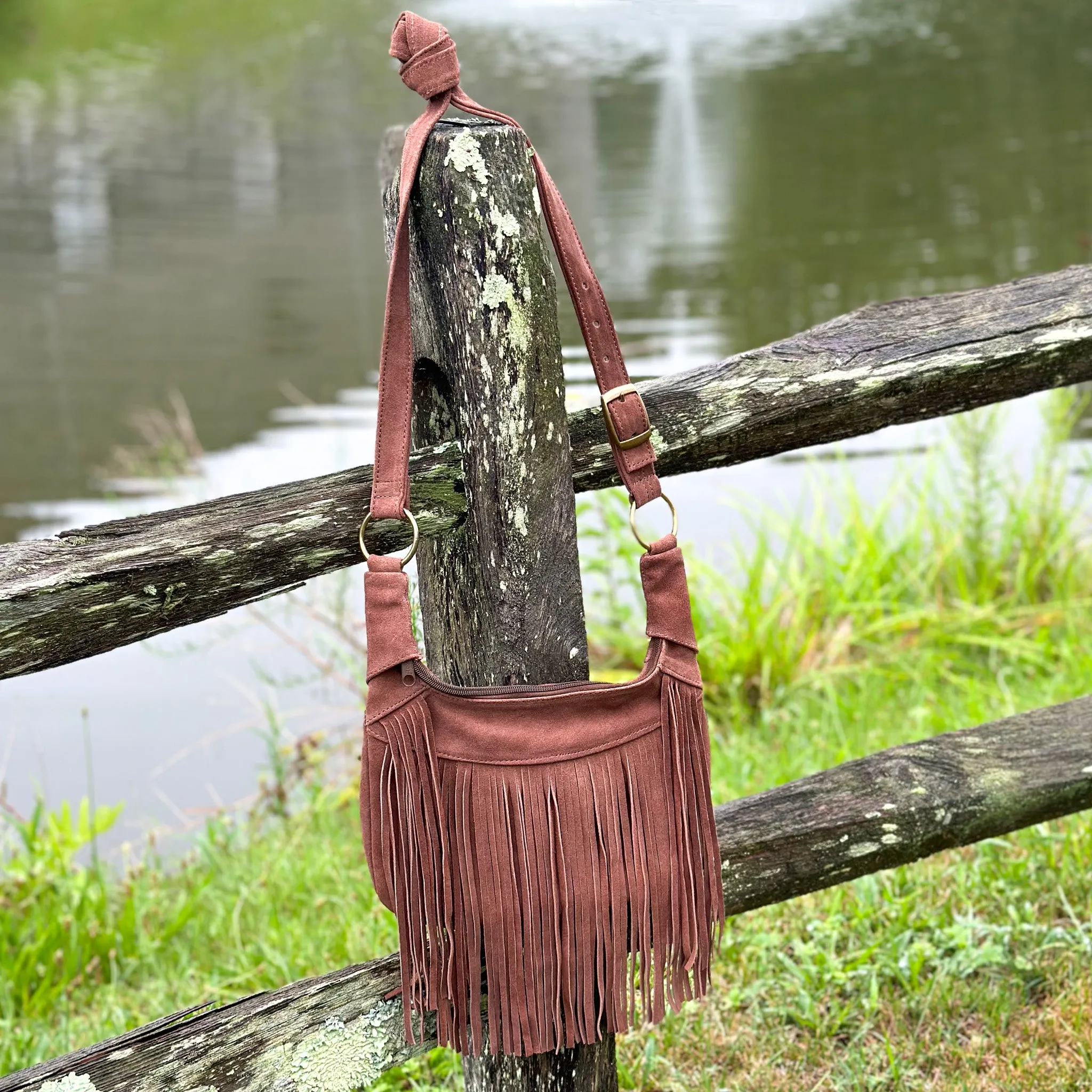 Bohemian Suede Fringe Shoulder Bag