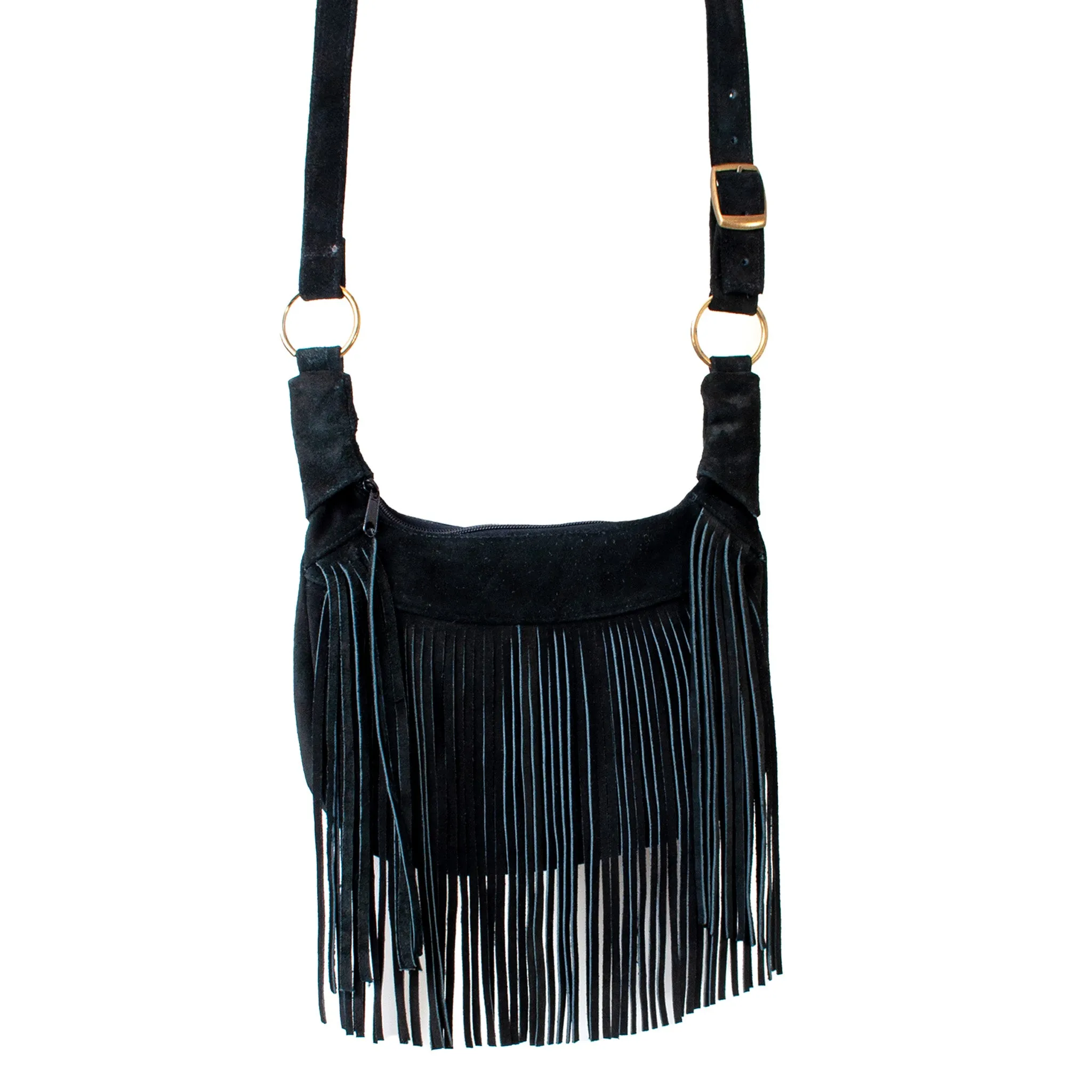 Bohemian Suede Fringe Shoulder Bag