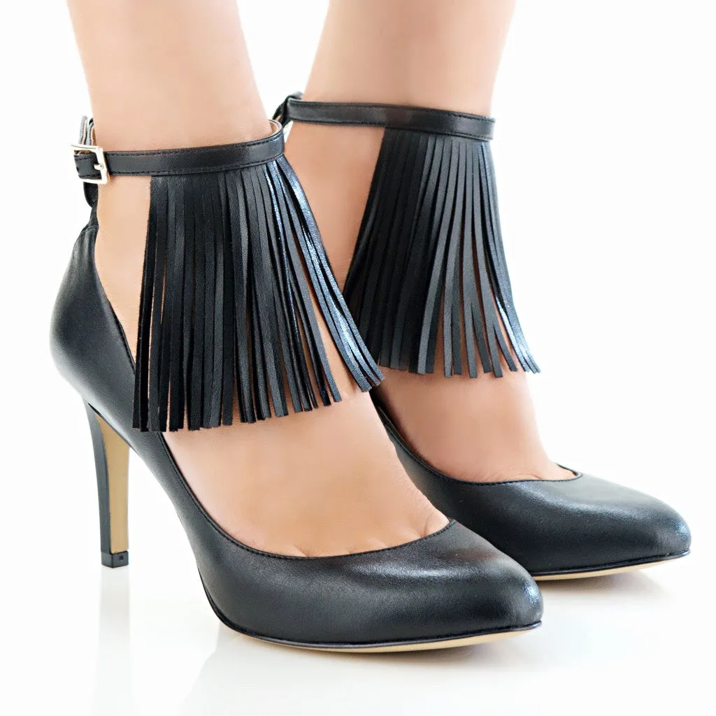 BOHO FRINGE ANKLE STRAPS