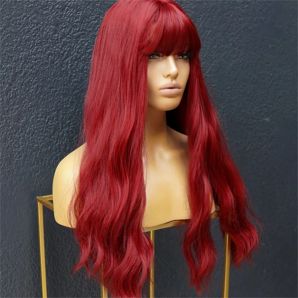 BONNIE Burgundy Red Fringe Wig