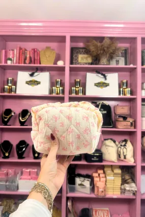 Bow Ruffle Cosmetic Bag