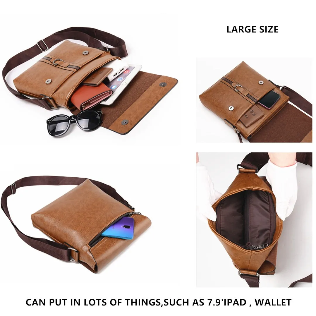 Brand High Quality Pu Leather Cross body Messenger Bag For Man iPad Famous Men Shoulder Bag Casual Business Tote Bags