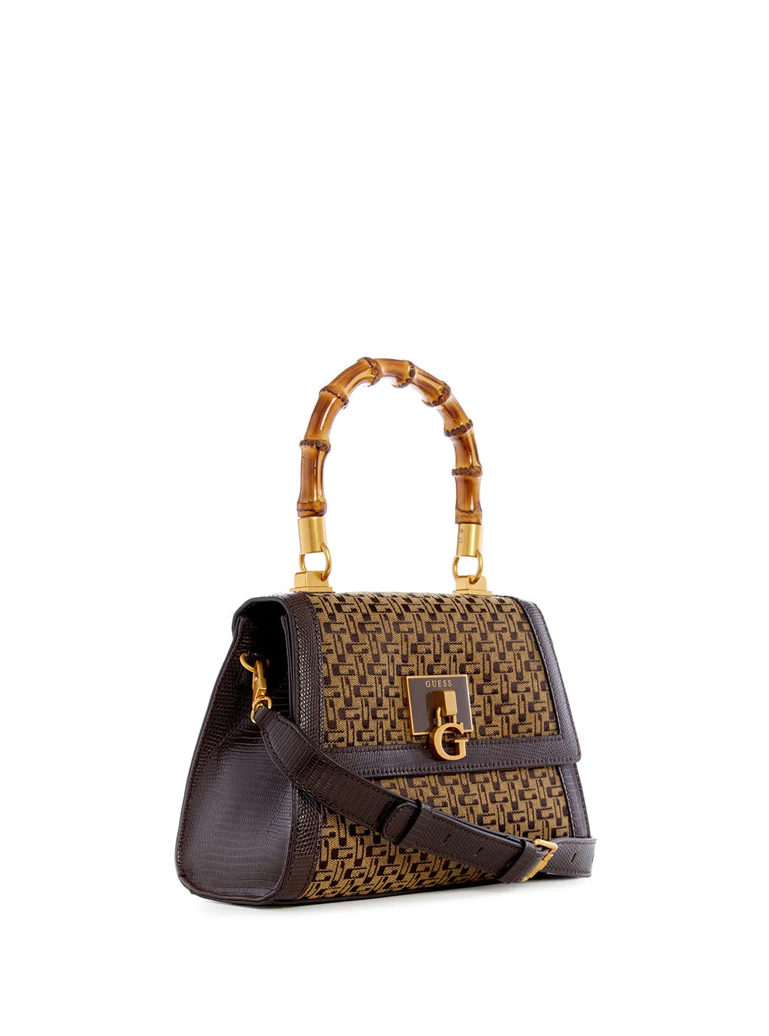 Brown Logo Stephi Bamboo Crossbody Bag