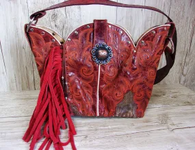 Bucket Bag Cowboy Boot Fringe Purse BK59